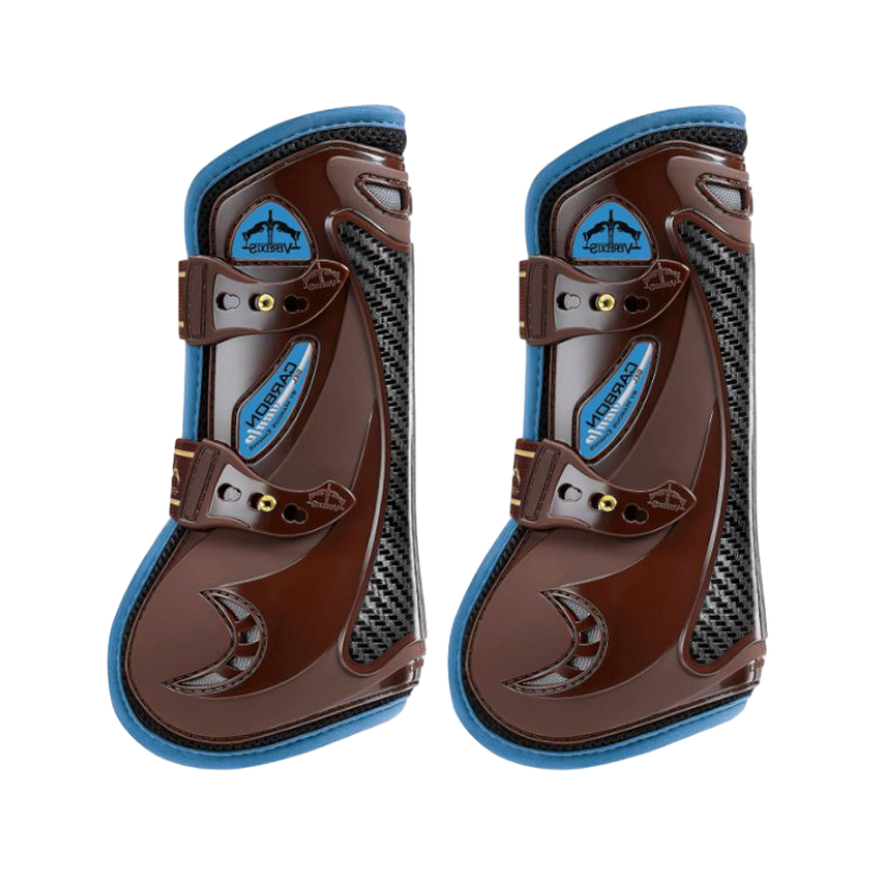 Veredus - Guêtres ouvertes Carbon Gel Vento Color Edition Marron/ Bleu x2 | - Ohlala