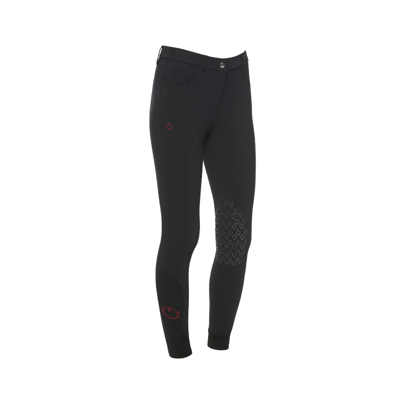 Cavalleria Toscana - Pantalon d'équitation fille Color noir logo bordeaux | - Ohlala
