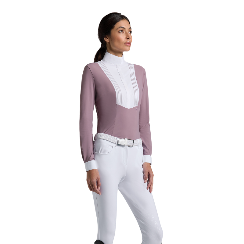 Cavalleria Toscana - Polo de concours manches longues femme Americain lilas | - Ohlala