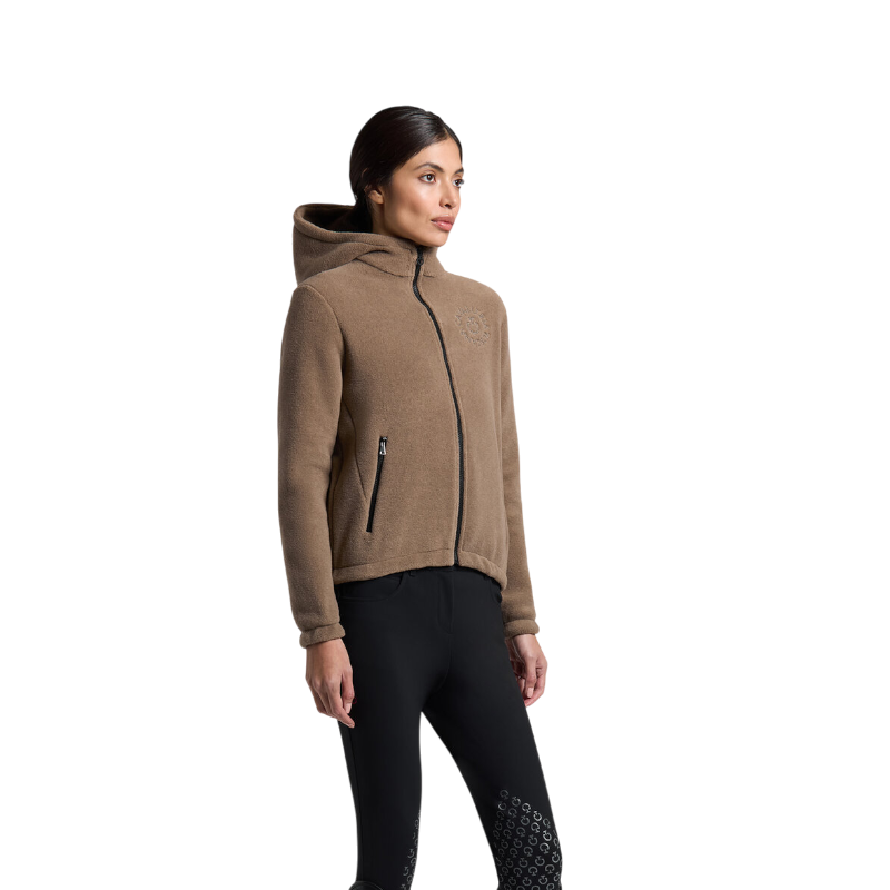 Cavalleria Toscana - Sweat à capuche femme zippé polaire noisette | - Ohlala