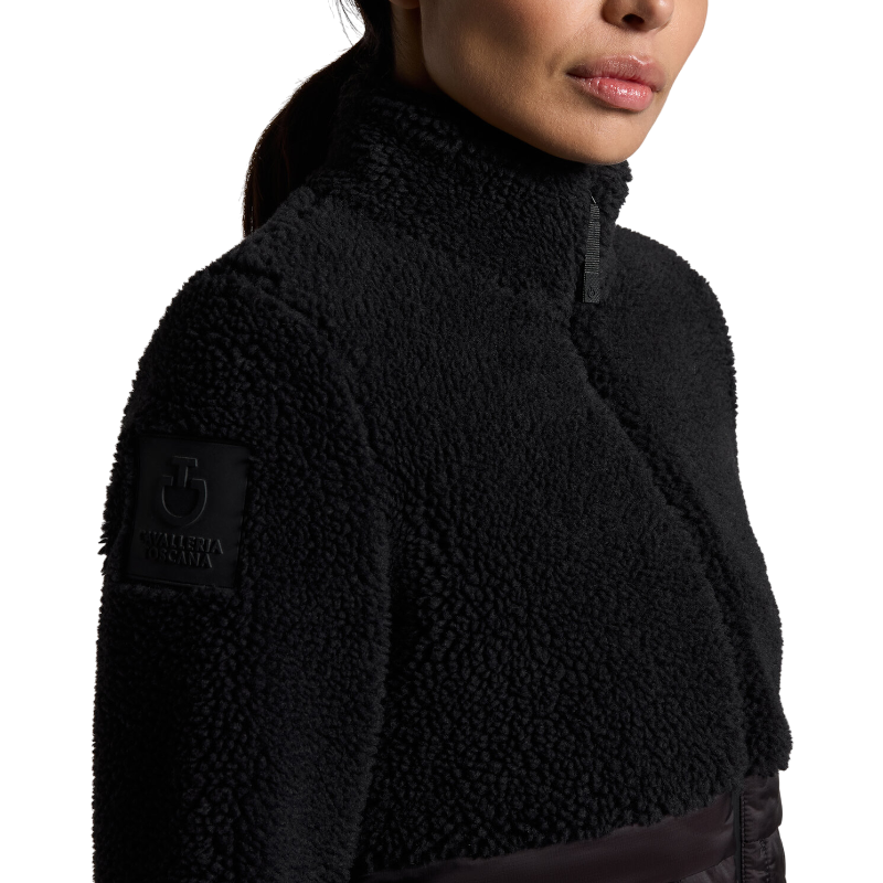 Cavalleria Toscana - Veste zippée femme Teddy + Nylon noir | - Ohlala