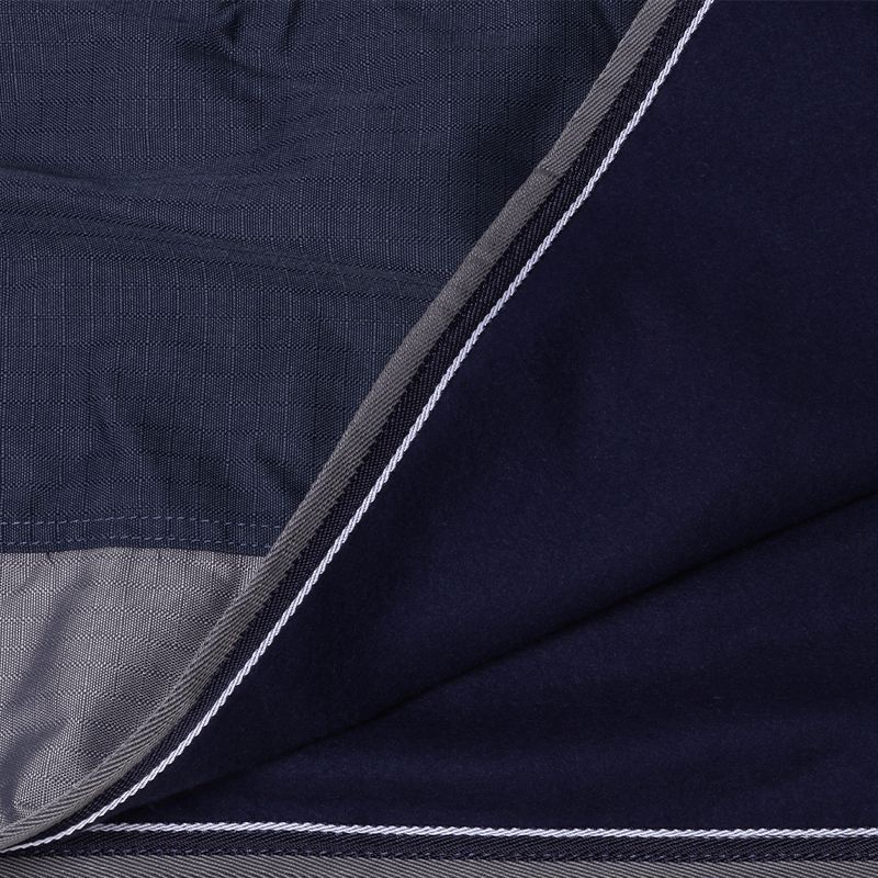 Equithème - Couvre-reins Tyrex 600D doublé micro-polaire marine/gris | - Ohlala