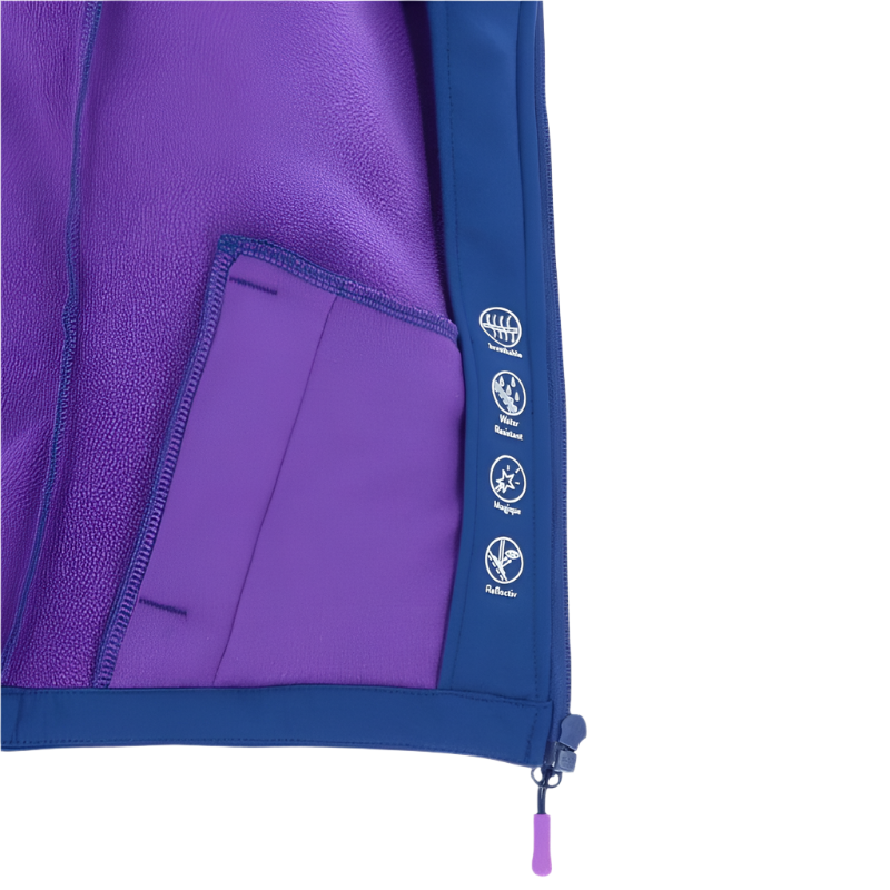 Equithème - Veste manche longue Softshell amandine marine | - Ohlala