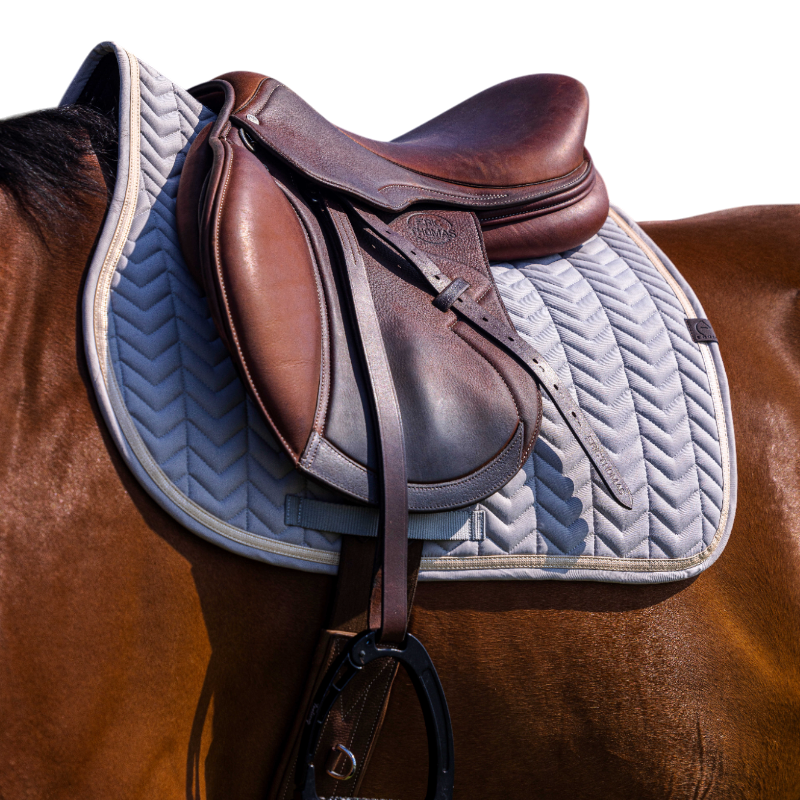 Equithème - Tapis de selle Softypop gris | - Ohlala