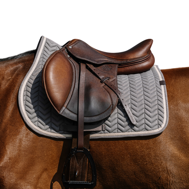 Equithème - Tapis de selle Softypop gris foncé | - Ohlala