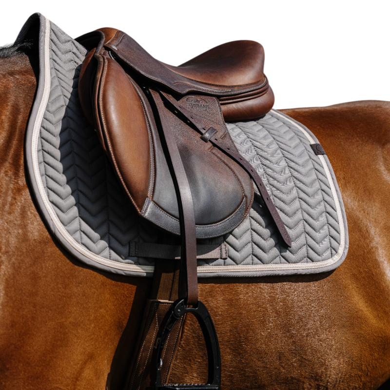 Equithème - Tapis de selle Softypop gris foncé | - Ohlala