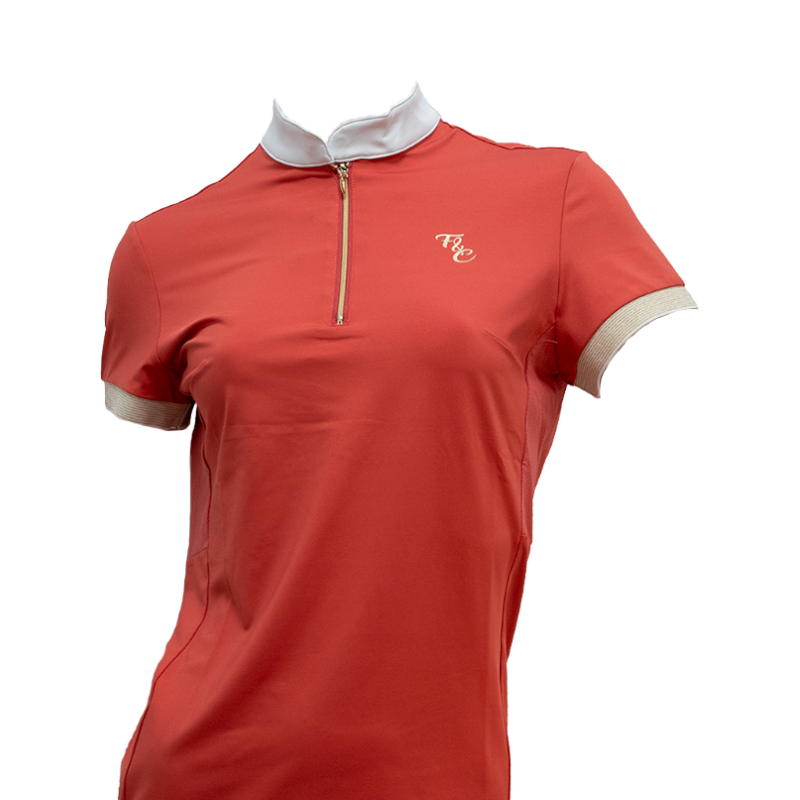 Flags & Cup - Polo de concours manches courtes femme Andria cerise | - Ohlala