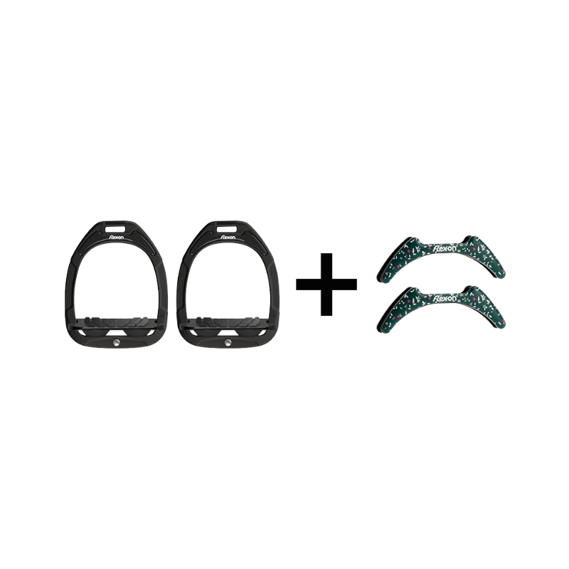 Flex On - Pack Étriers GC Incliné Grip Noir / Noir / Noir + Stickers Flex On Cottage vert offerts | - Ohlala