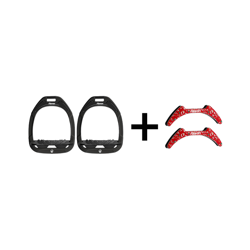 Flex On - Pack Étriers GC Incliné Ultra Grip Noir / Noir / Noir + Stickers Flex On Cottage rouge offerts | - Ohlala