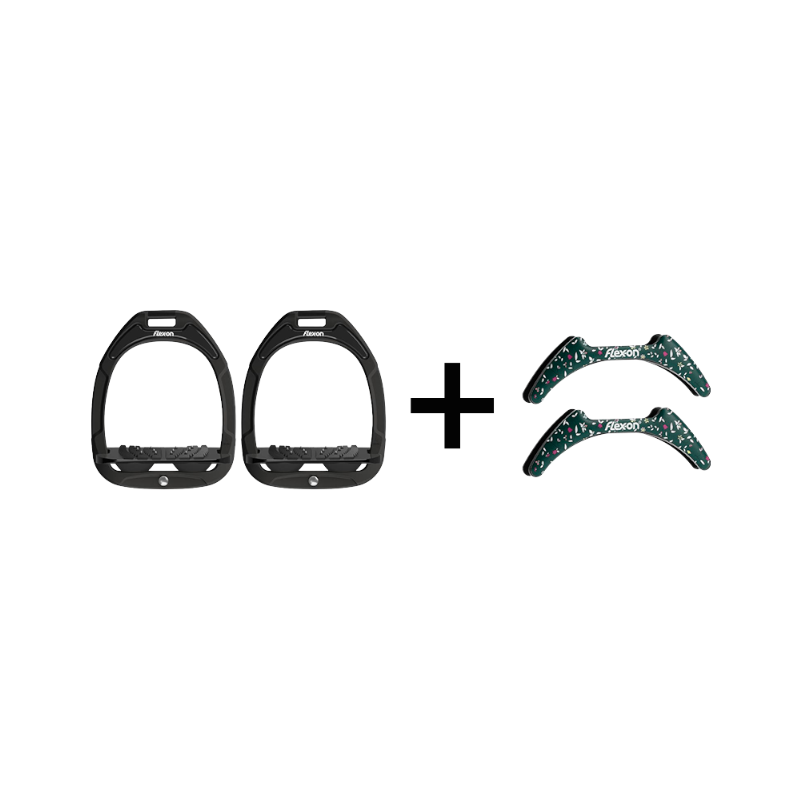 Flex On - Pack Étriers GC Incliné Ultra Grip Noir / Noir / Noir + Stickers Flex On Cottage vert offerts | - Ohlala