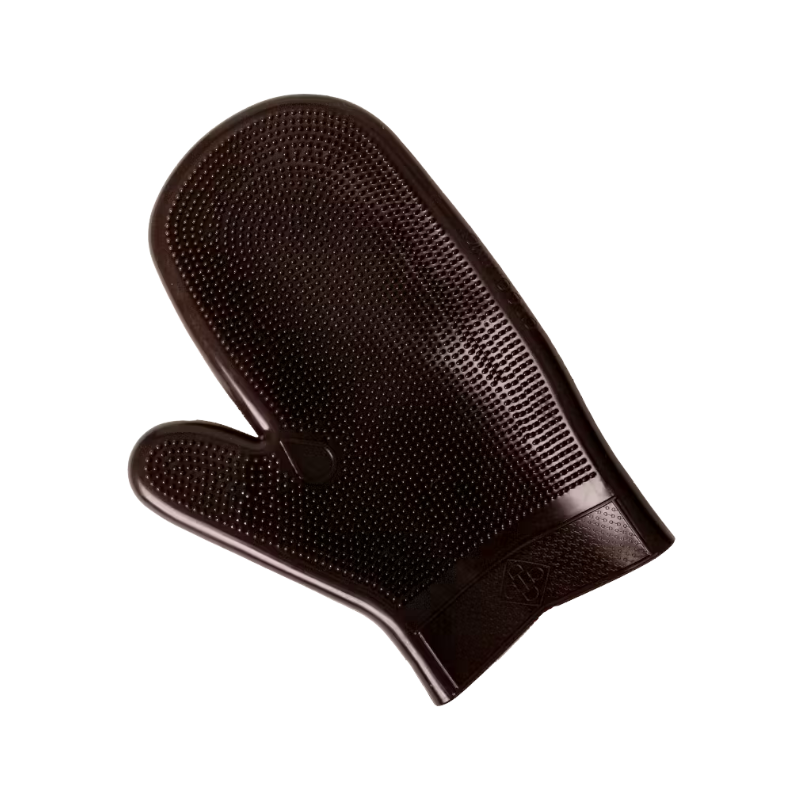 Grooming Deluxe - Gant de Grooming en caoutchouc brun | - Ohlala