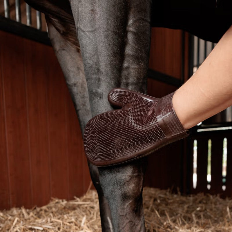 Grooming Deluxe - Gant de Grooming en caoutchouc brun | - Ohlala
