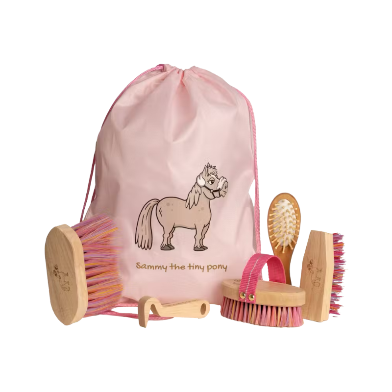Grooming Deluxe - Set sac de pansage et brosses pour enfants Sammy vieux rose | - Ohlala