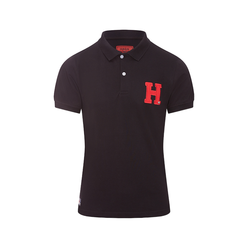 Hagg - Polo manches courtes homme noir/ rouge | - Ohlala