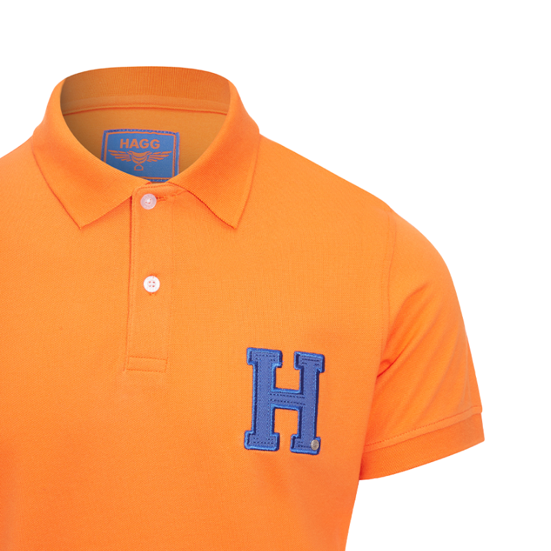 Hagg - Polo manches courtes homme orange/ bleu roi | - Ohlala