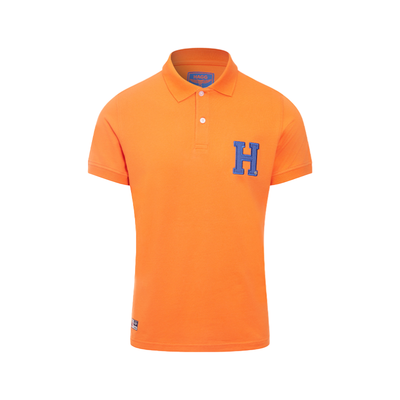 Hagg - Polo manches courtes homme orange/ bleu roi | - Ohlala