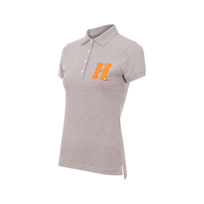 Hagg - Polo manches courtes femme gris/ orange | - Ohlala