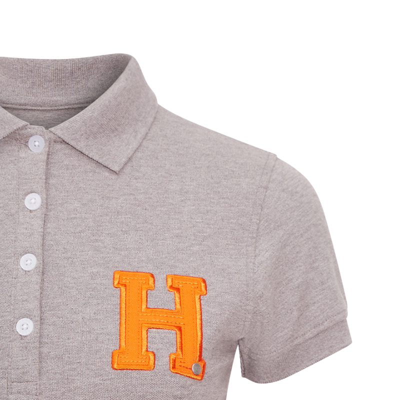 Hagg - Polo manches courtes femme gris/ orange | - Ohlala