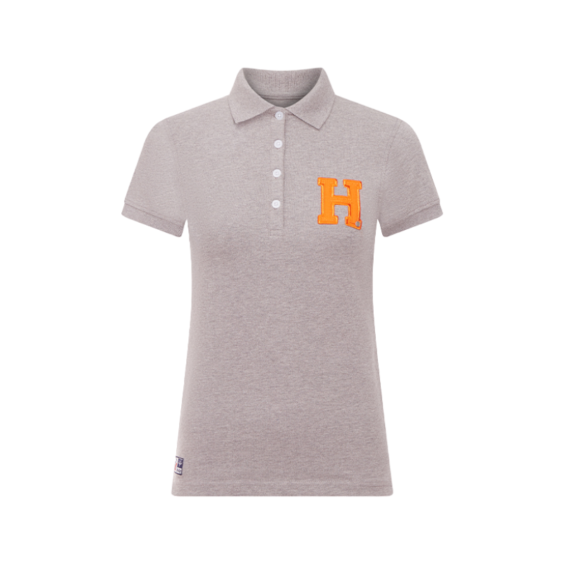 Hagg - Polo manches courtes femme gris/ orange | - Ohlala