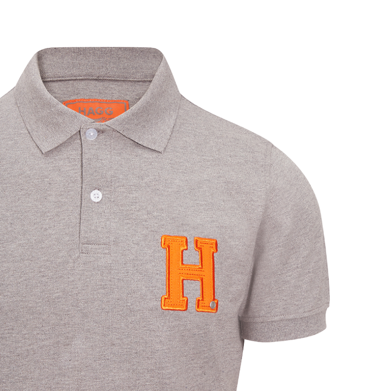 Hagg - Polo manches courtes homme gris/ orange | - Ohlala
