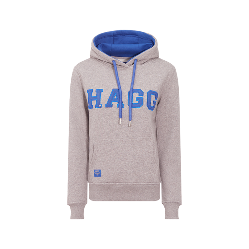 Hagg - Sweat à capuche femme gris/ bleu roi | - Ohlala