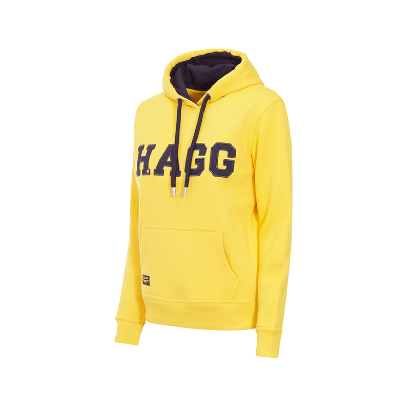Hagg - Sweat à capuche femme jaune/ marine | - Ohlala