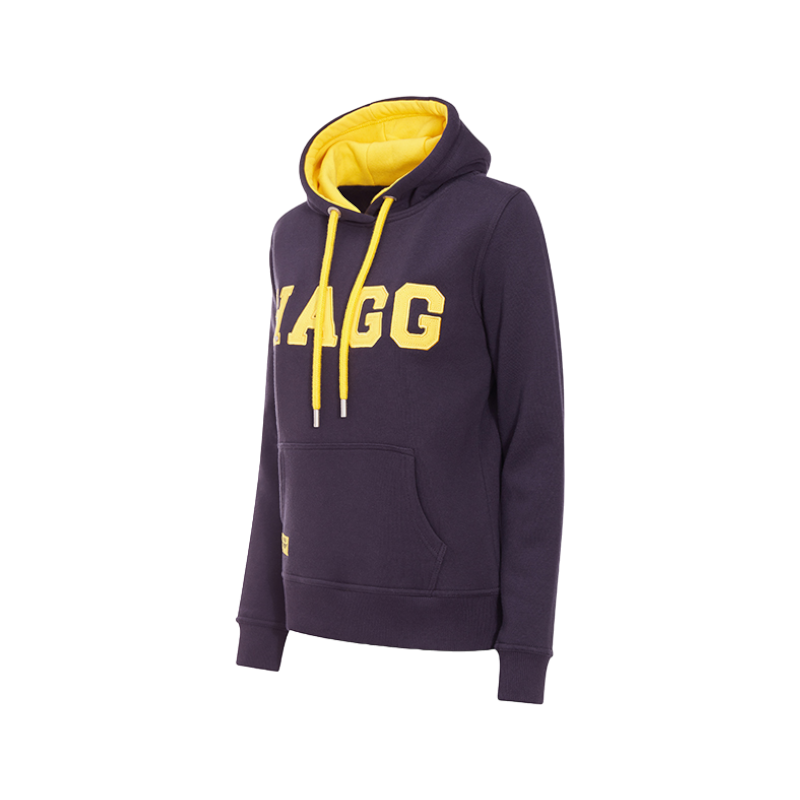 Hagg - Sweat à capuche femme marine/ jaune | - Ohlala