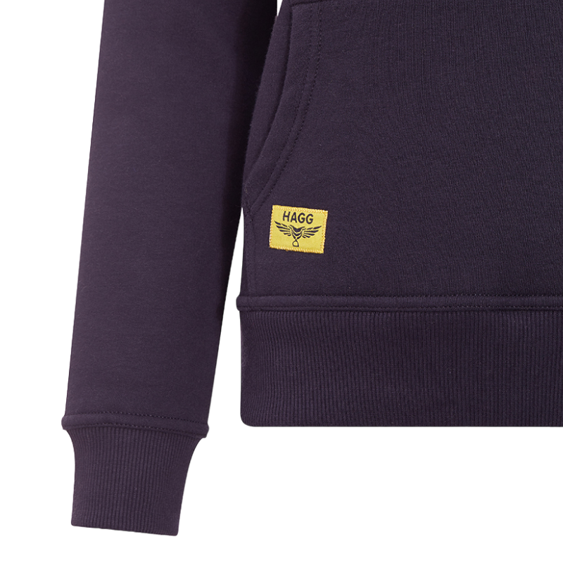Hagg - Sweat à capuche femme marine/ jaune | - Ohlala