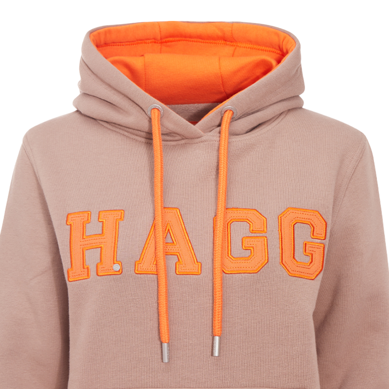 Hagg - Sweat à capuche femme marron glacé/ orange | - Ohlala