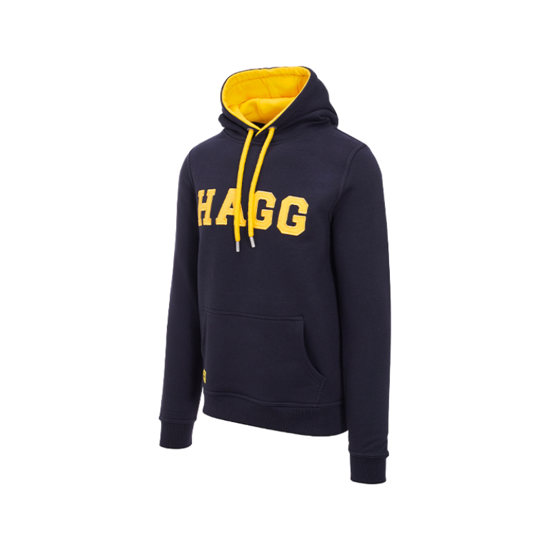 Hagg - Sweat à capuche homme marine/ jaune | - Ohlala