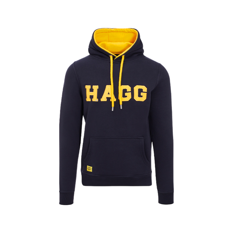 Hagg - Sweat à capuche homme marine/ jaune | - Ohlala
