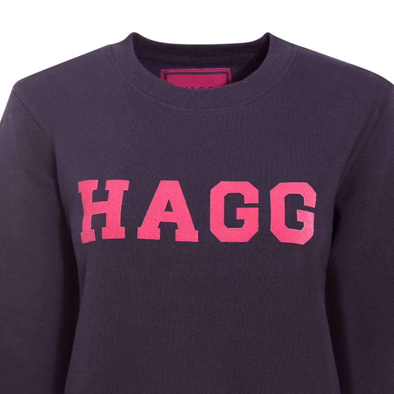 Hagg - Sweat col rond femme marine/ fuchsia | - Ohlala
