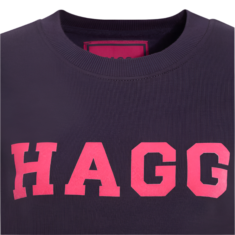 Hagg - Sweat col rond femme marine/ fuchsia | - Ohlala