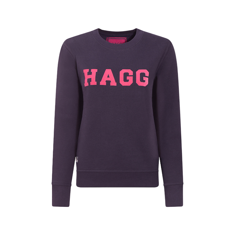 Hagg - Sweat col rond femme marine/ fuchsia | - Ohlala