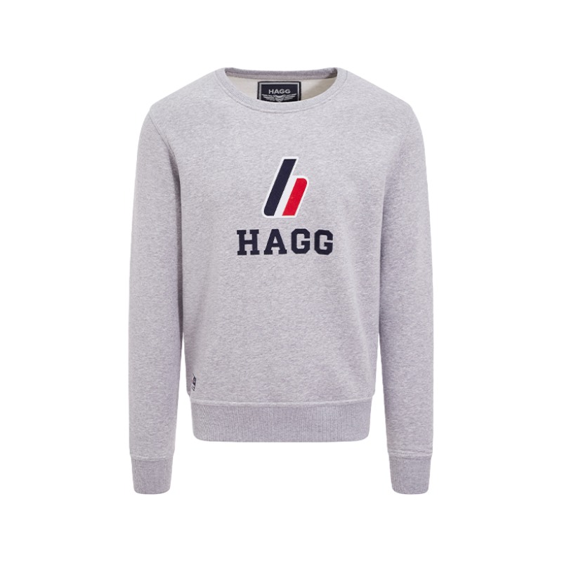 Hagg - Sweat col rond homme gris | - Ohlala