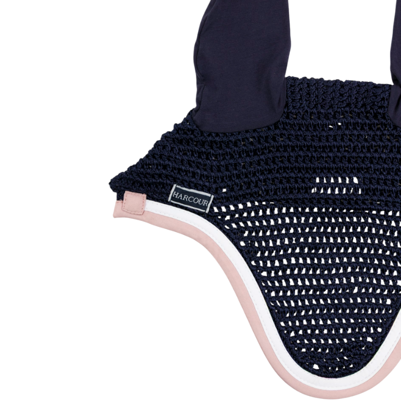 Harcour - Bonnet pour chevaux Feeby marine/ pivoine | - Ohlala