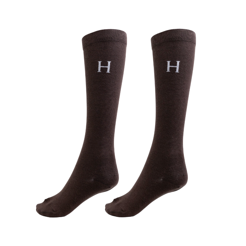 Harcour - Chaussettes d'équitation Aiko cacao/ noir/ tartan (x3) | - Ohlala