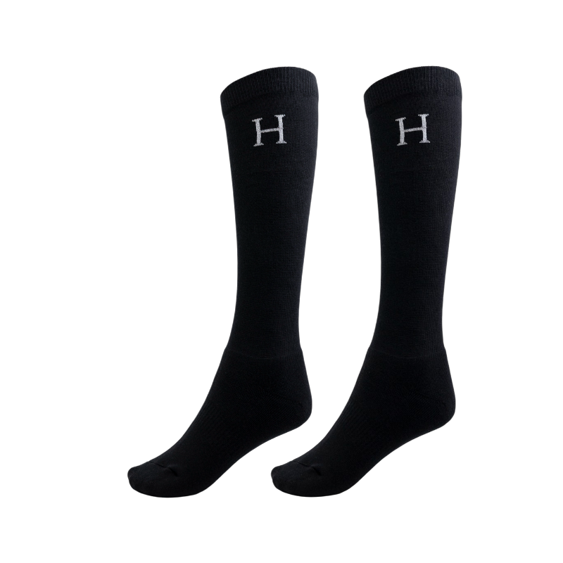 Harcour - Chaussettes d'équitation Sanane noir | - Ohlala