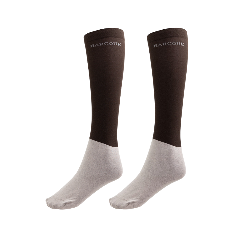 Harcour - Chaussettes d'équitation unisexe Vaya cacao (x2) | - Ohlala