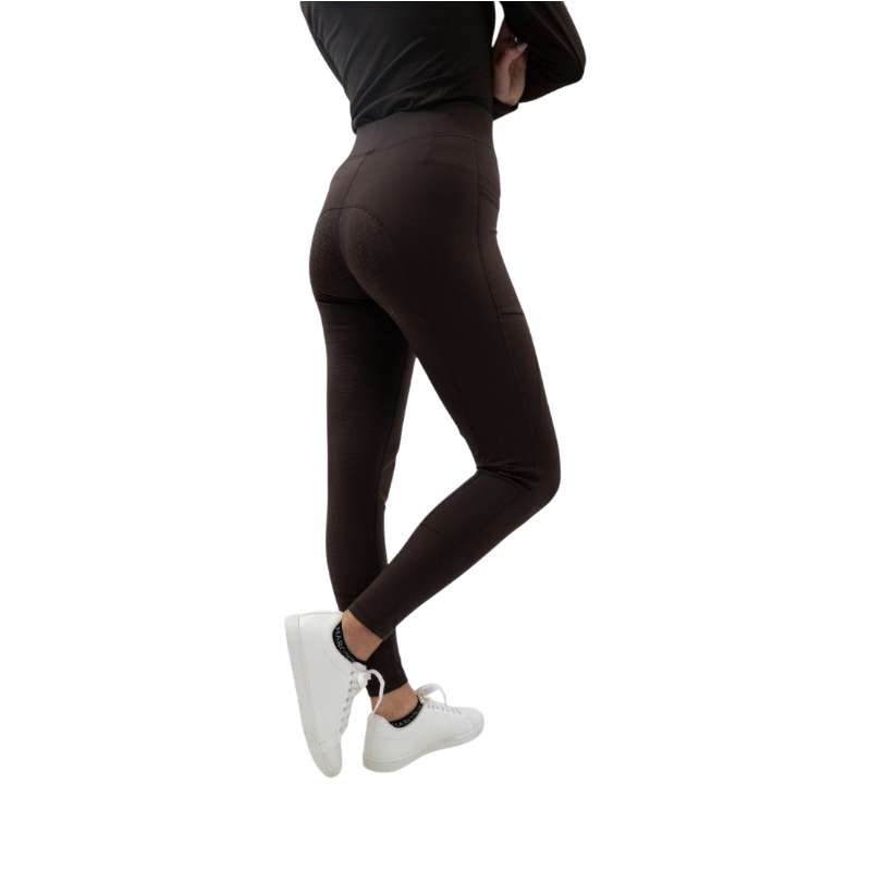 Harcour - Legging d'équitation polaire femme Anaelle cacao | - Ohlala