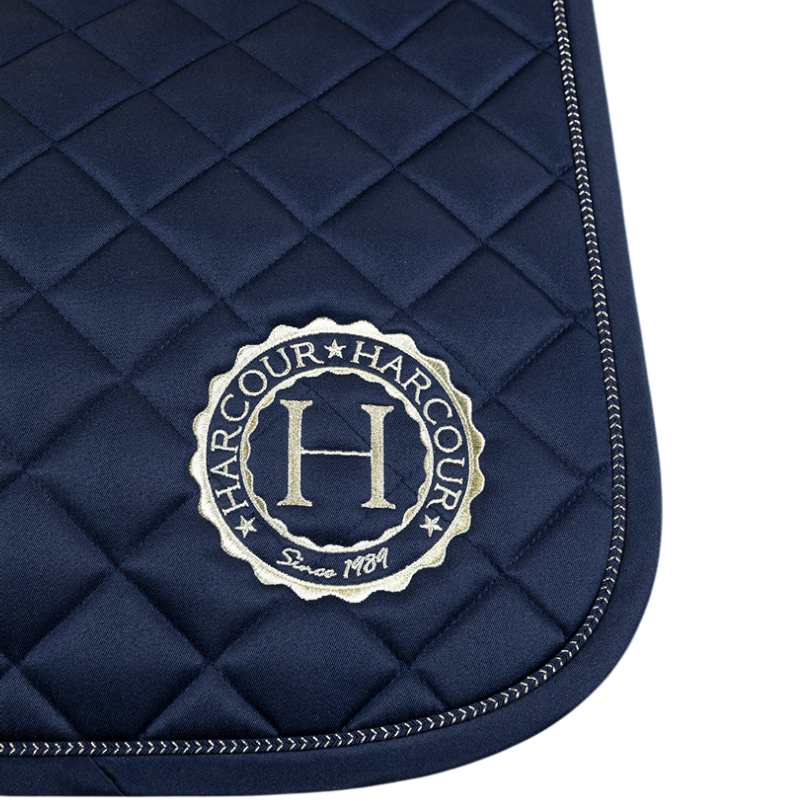 Harcour - Pack tapis de dressage Sunny et bonnet Funny marine/ light gold | - Ohlala