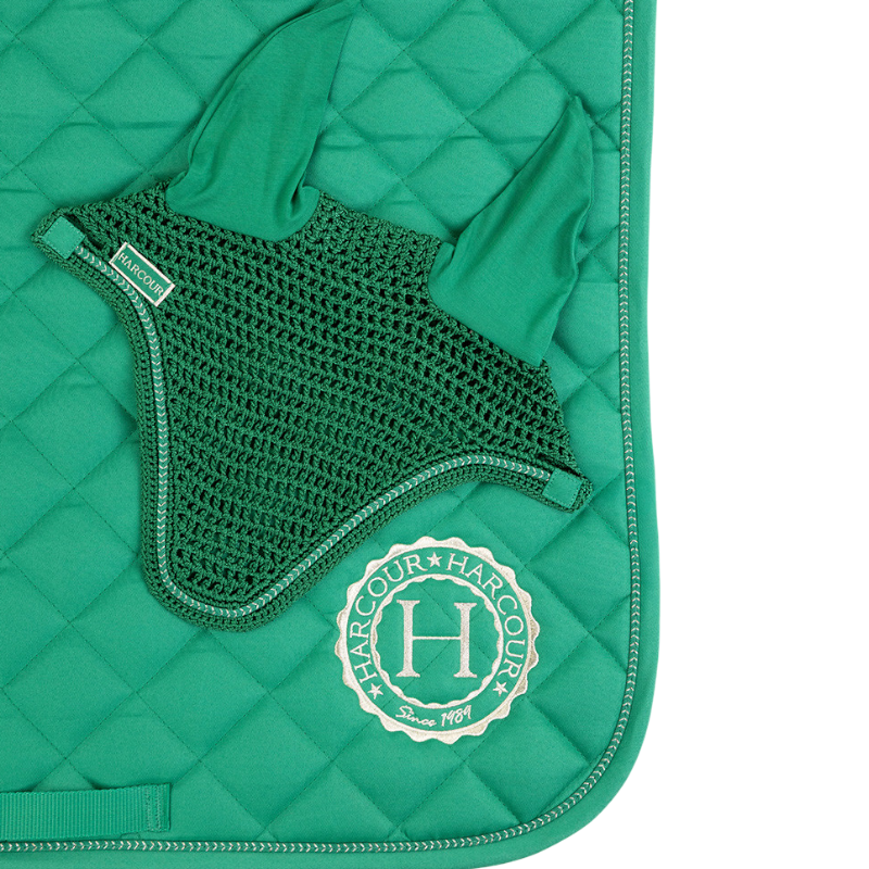 Harcour - Pack tapis de dressage Sunny et bonnet Funny vert/ light gold | - Ohlala