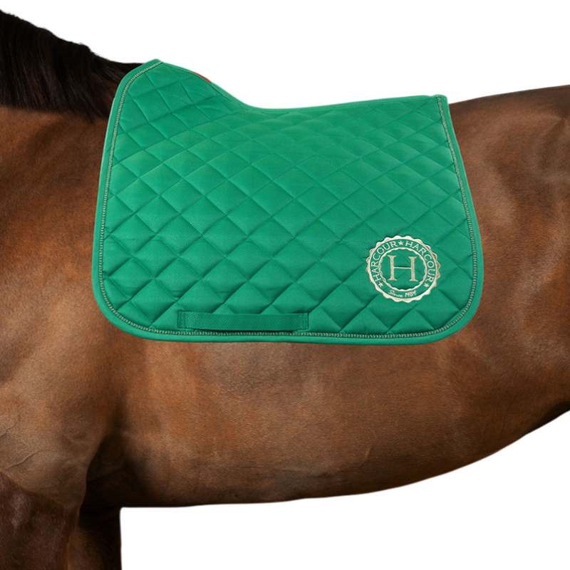 Harcour - Pack tapis de dressage Sunny et bonnet Funny vert/ light gold | - Ohlala