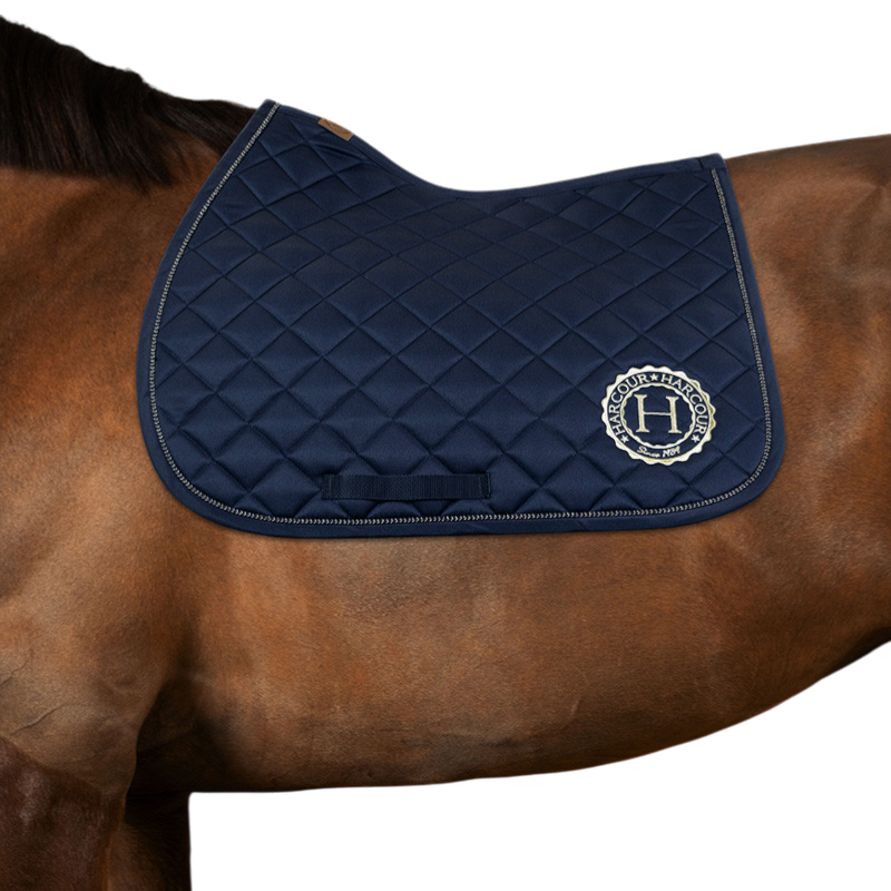 Harcour - Pack tapis de selle Sunny et bonnet Funny marine/ light gold | - Ohlala