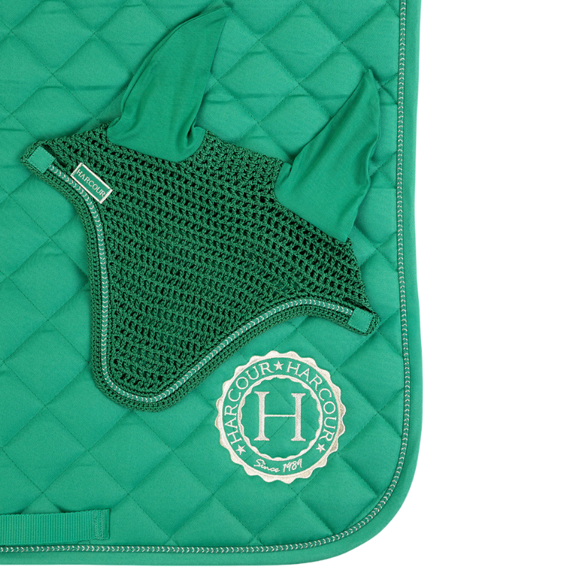 Harcour - Pack tapis de selle Sunny et bonnet Funny vert/ light gold | - Ohlala