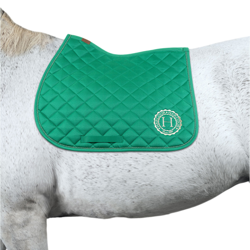 Harcour - Pack tapis de selle Sunny et bonnet Funny vert/ light gold | - Ohlala