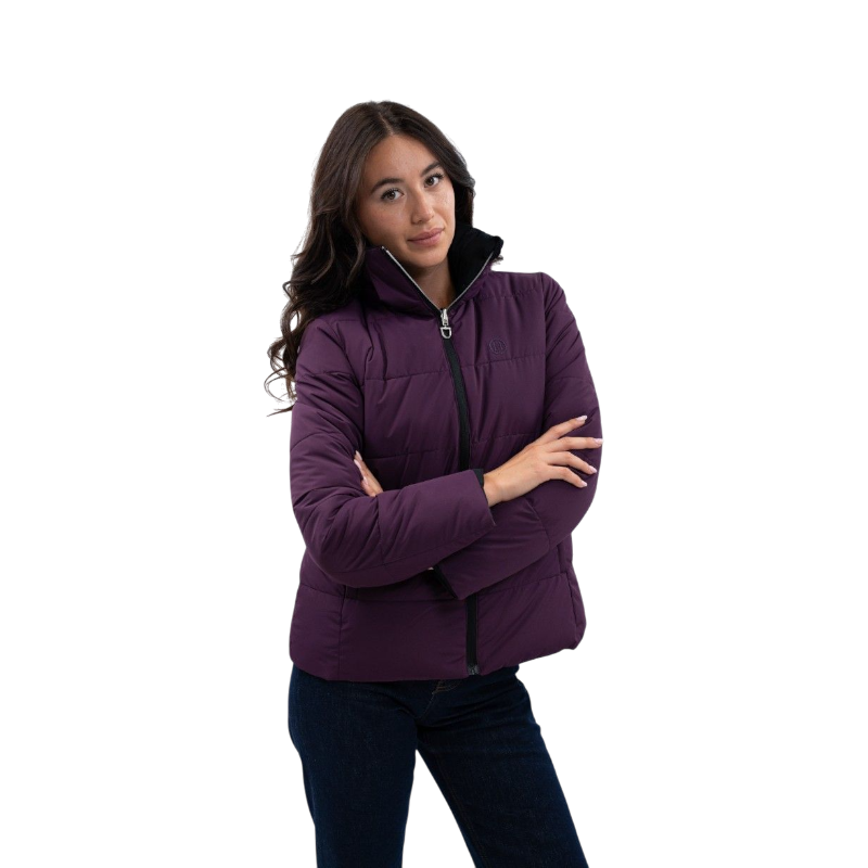 Harcour - Parka courte réversible femme Adele marine/ pivoine | - Ohlala