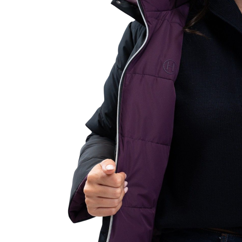 Harcour - Parka courte réversible femme Adele marine/ pivoine | - Ohlala