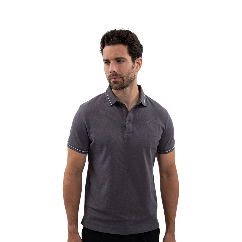 Harcour - Polo manches courtes homme Oscar ardoise | - Ohlala