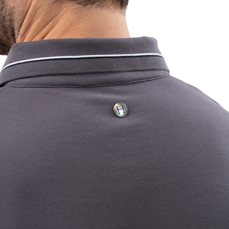 Harcour - Polo manches courtes homme Oscar ardoise | - Ohlala